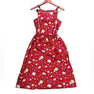 jane schaffhausen for  belle france vintage dress retro floral 70’